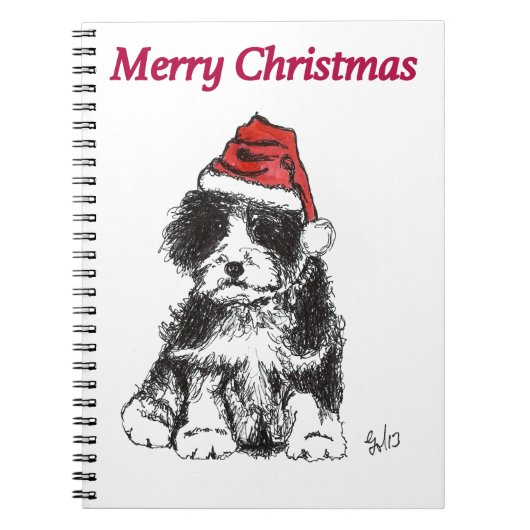 kerstpuppy notitieboek (Voorkant)