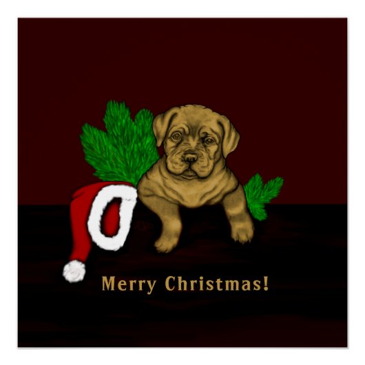 Kerstpuppy Perfect Poster (Voorkant)