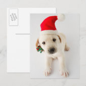 Kerstpuppy - Portret van de Schattigee Labrador Feestdagenkaart (Voorkant / Achterkant)