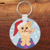 kerstpuppy sleutelhanger (Voorkant)