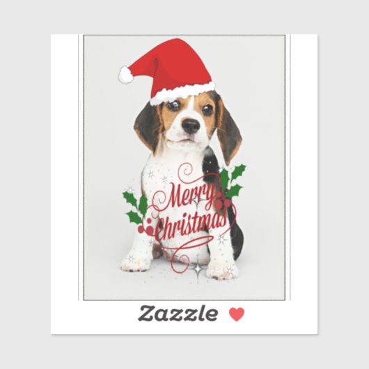 kerstpuppy sticker (Vel)