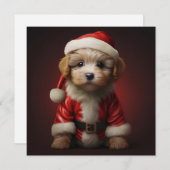 Kerstpuppy vakantie kerstkaart (Voorkant / Achterkant)