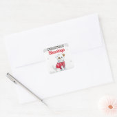 kerstpuppy vierkante sticker (Envelop)