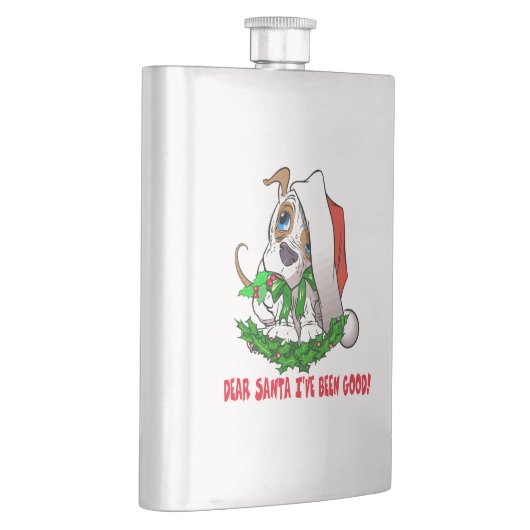 kerstpuppyfles heupfles (Rechts)