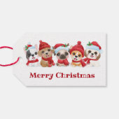 Kerstpuppy's Cadeaulabel (Achterkant Horizontaal)