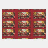 Kerstpuppy's, wasbeer, Elf Inpakpapier Vel (Voorkant 3)