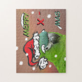 Kerstpuzzel: De groene Loriket Santa Legpuzzel (Verticaal)
