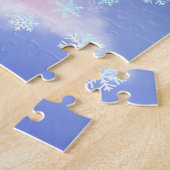 Kerstpuzzel Gnomes met ballon geeft geschenken Legpuzzel (Zijkant)