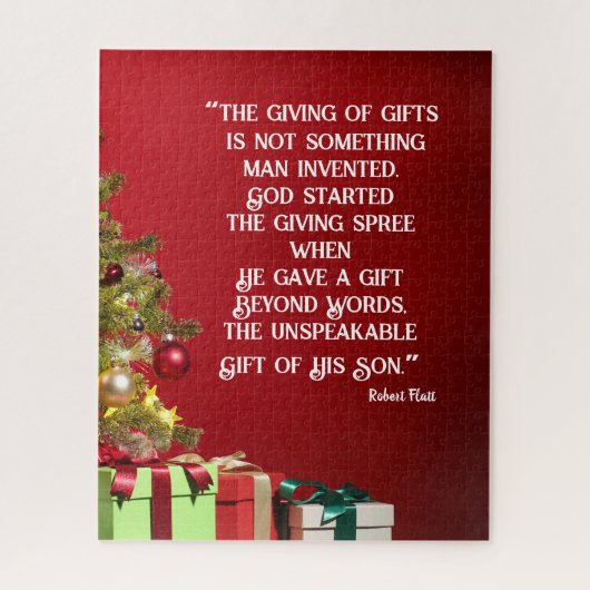 Kerstpuzzel Het eerste gegeven cadeau Legpuzzel (Verticaal)