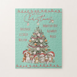Kerstpuzzel met waterverf voor huisdierliefhebbers legpuzzel