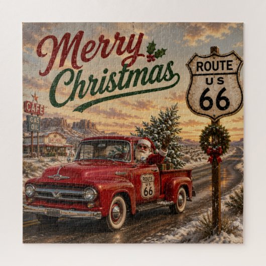 Kerstpuzzel van Kabouter langs Route 66 Legpuzzel (Verticaal)