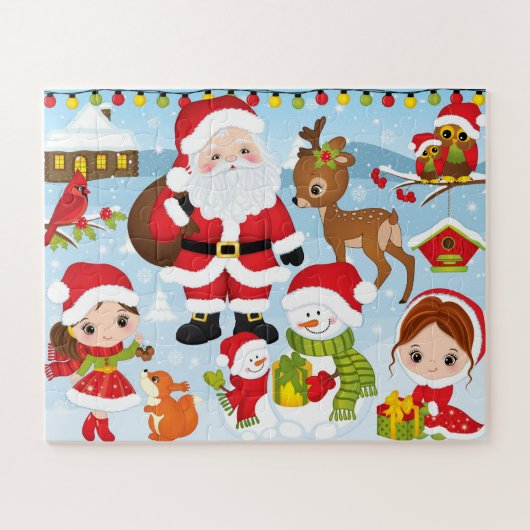 Kerstpuzzel voor kinderen legpuzzel (Horizontaal)