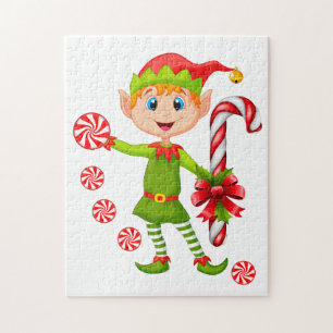 Kerstpuzzle Elf Peppermint Legpuzzel