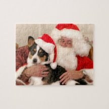 Kerstpuzzle — Kerstman en zijn Welsh Corgi