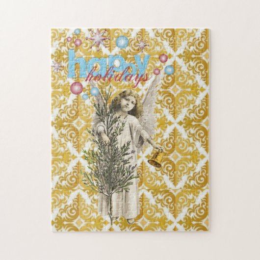 Kerstpuzzle Prettige feestdagen Angel Legpuzzel (Verticaal)