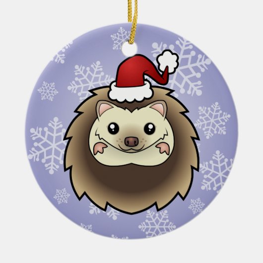 Kerstpygmy Hedegel Keramisch Ornament (Voorkant)