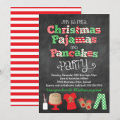 Kerstpyjama en Pancakes Party Kaart (Voorkant / Achterkant)