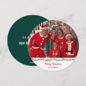 Kerstpyjama familie foto uitdaging feestdagenkaart (Voorkant / Achterkant)