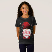 Kerstpyjama familie Gift Baker Gnome Buffalo P T-shirt (Voorkant volledig)