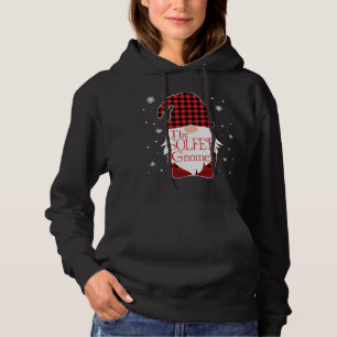 Kerstpyjama familie Gift Golfer Gnome Buffalo Hoodie