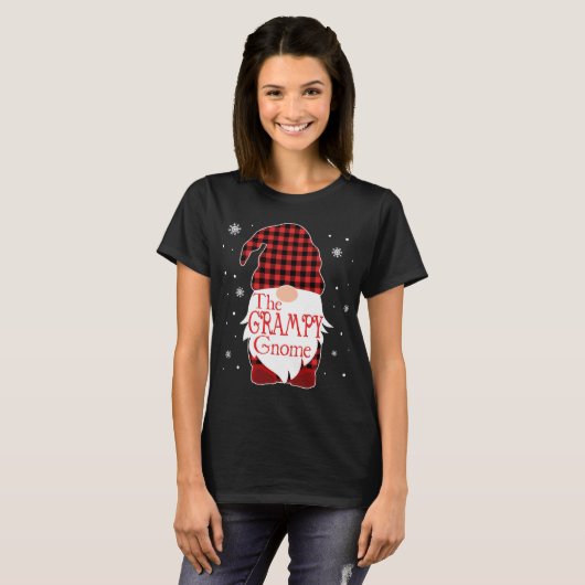 Kerstpyjama familie Gift Grampy Gnome Buffalo T-shirt (Voorkant volledig)