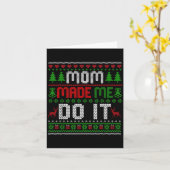 Kerstpyjama Familie Matching - Mama Made Me Do Kaart (Gele Bloem)