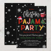 Kerstpyjama Partij Chalkboardfeestdag Kaart (Voorkant / Achterkant)