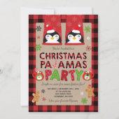 Kerstpyjama Party Uitnodiging Vakantie Pyjama's (Voorkant)