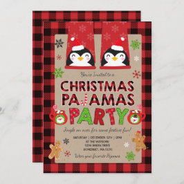 Kerstpyjama Party Uitnodiging Vakantie Pyjama's