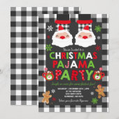 Kerstpyjama Party Uitnodiging Vakantie Pyjama's (Voorkant / Achterkant)