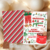 Kerstpyjama verjaardagsfeestje kaart