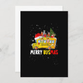 Kerstpyjama voor schoolbuschauffeur Merry Busmas X Kaart (Voorkant / Achterkant)