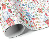 Kerstpyjama Waterverf inpakpapier (Rol Hoek)