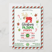 Kerstpyjamafeest feestelijk rendier kaart (Voorkant)