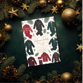 Kerstpyjamafeest minimalistisch modern eenvoudig kaart