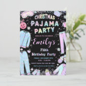 Kerstpyjamafeest PJ-feest nodigen kinder uit Kaart (Staand voorkant)