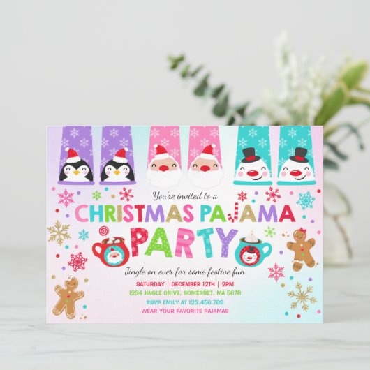 kerstpyjama's Feitelijke feestdag Kaart (Staand voorkant)