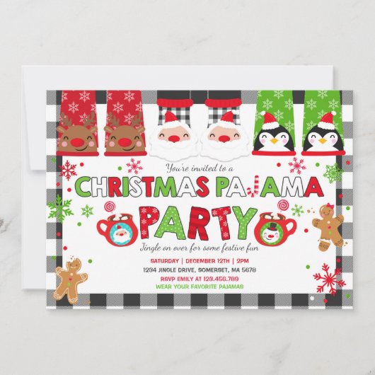 kerstpyjama's Feitelijke feestdag Kaart (Voorkant)