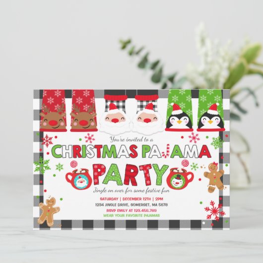 kerstpyjama's Feitelijke feestdag Kaart (Staand voorkant)