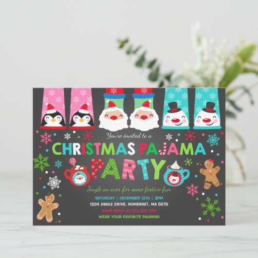 kerstpyjama's Feitelijke feestdag Kaart (Staand voorkant)