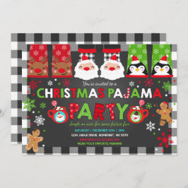 Kerstpyjama's Party Uitnodiging Vakantie Pyjama's