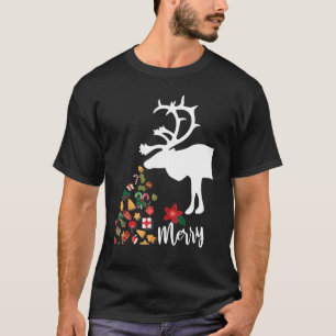 kerstpyjama's, rendieren, voor paardengezin t-shirt