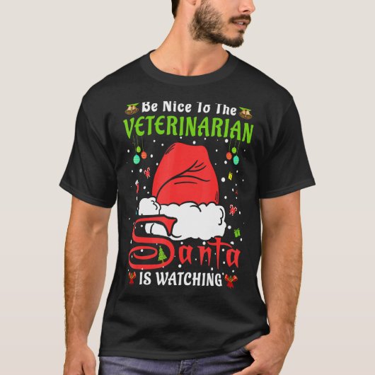 kerstpyjama's zijn aangenaam voor de dierenartsen t-shirt (Voorkant)
