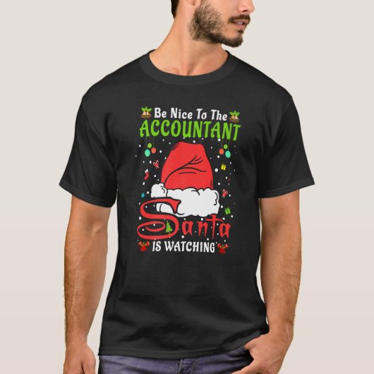kerstpyjama's zijn mooi voor de accountant Chris T-shirt (Voorkant)