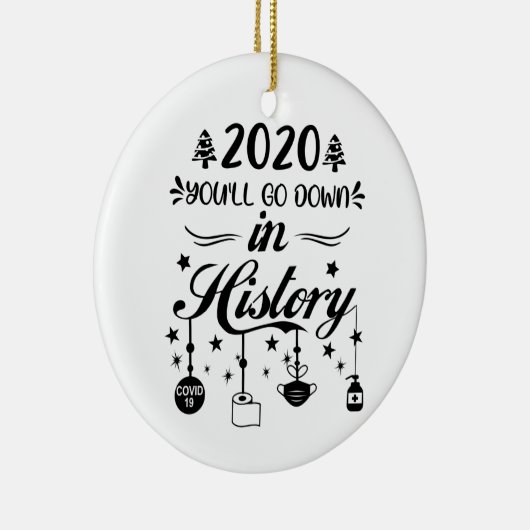 Kerstquarantaine 2020 Funny Xmas Lockdown Keramisch Ornament (Rechts)