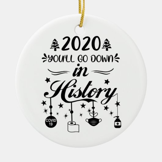 Kerstquarantaine 2020 Funny Xmas Lockdown Keramisch Ornament (Voorkant)