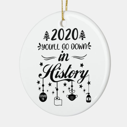 Kerstquarantaine 2020 Funny Xmas Lockdown Keramisch Ornament (Links)