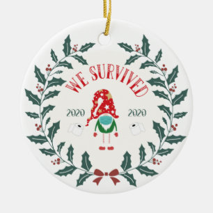 Kerstquarantaine, 2020 per jaar om te onthouden keramisch ornament