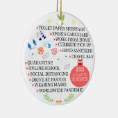 Kerstquarantaine, 2021 een jaar om te onthouden keramisch ornament (Rechts)