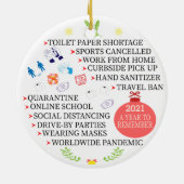 Kerstquarantaine, 2021 een jaar om te onthouden keramisch ornament (Achterkant)